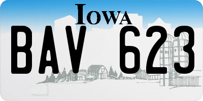 IA license plate BAV623