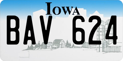 IA license plate BAV624