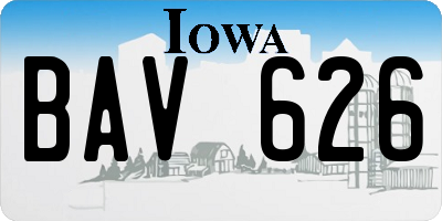 IA license plate BAV626