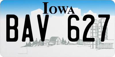 IA license plate BAV627