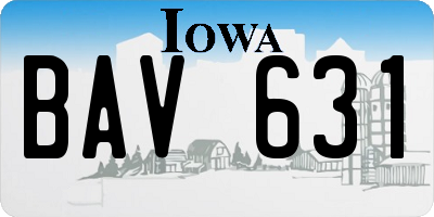 IA license plate BAV631
