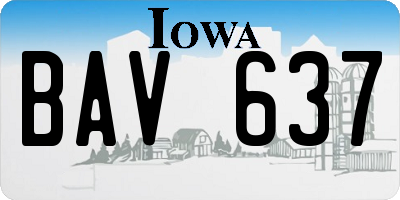 IA license plate BAV637