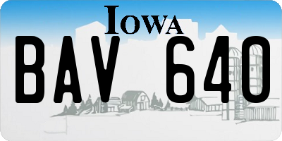 IA license plate BAV640
