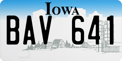 IA license plate BAV641