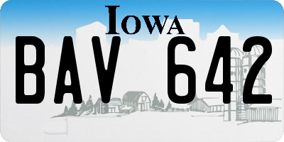 IA license plate BAV642