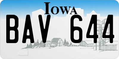 IA license plate BAV644