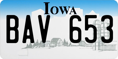IA license plate BAV653