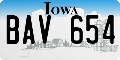 IA license plate BAV654