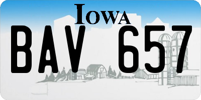 IA license plate BAV657