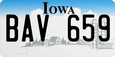 IA license plate BAV659