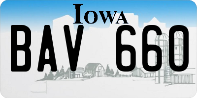 IA license plate BAV660