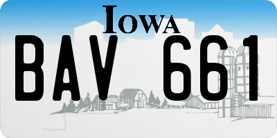 IA license plate BAV661