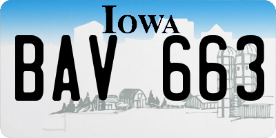 IA license plate BAV663