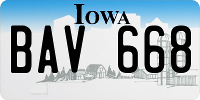 IA license plate BAV668