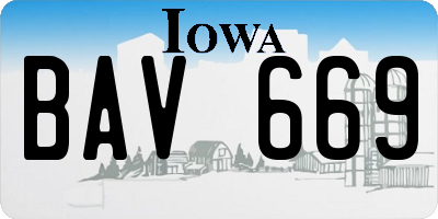 IA license plate BAV669