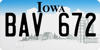IA license plate BAV672