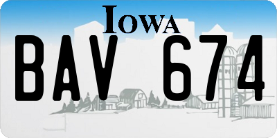 IA license plate BAV674