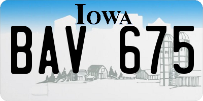 IA license plate BAV675