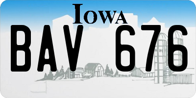 IA license plate BAV676