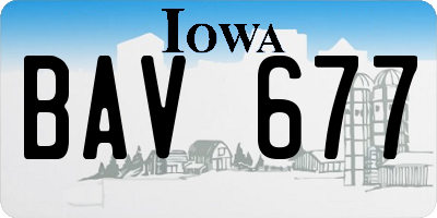 IA license plate BAV677