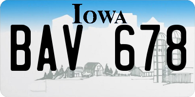 IA license plate BAV678