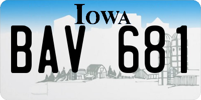 IA license plate BAV681