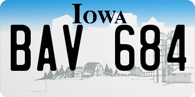 IA license plate BAV684