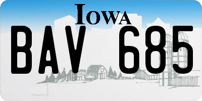 IA license plate BAV685