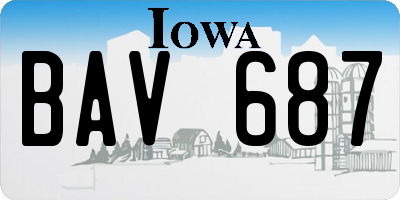 IA license plate BAV687