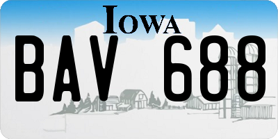 IA license plate BAV688