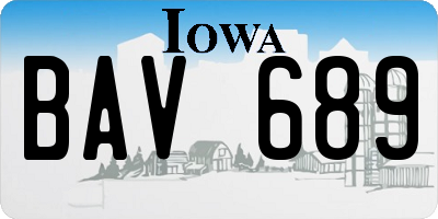 IA license plate BAV689