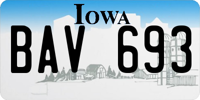 IA license plate BAV693