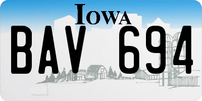 IA license plate BAV694