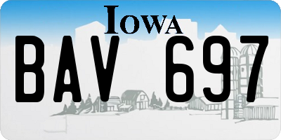 IA license plate BAV697