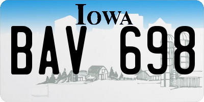 IA license plate BAV698
