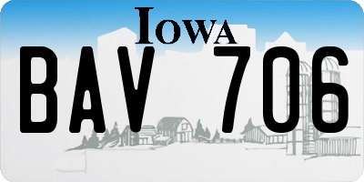 IA license plate BAV706