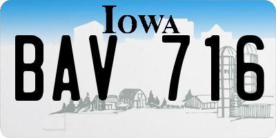 IA license plate BAV716