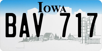 IA license plate BAV717