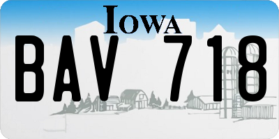 IA license plate BAV718