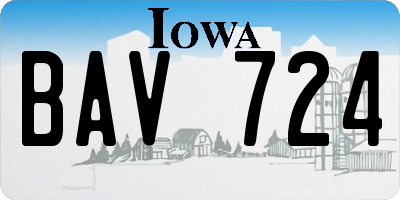 IA license plate BAV724