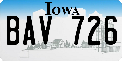 IA license plate BAV726