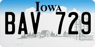IA license plate BAV729