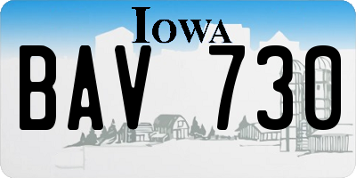 IA license plate BAV730