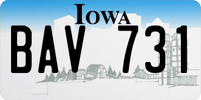 IA license plate BAV731