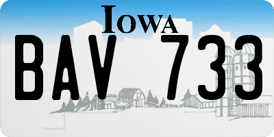 IA license plate BAV733