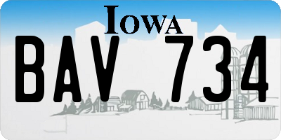IA license plate BAV734