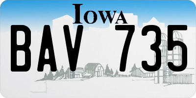 IA license plate BAV735