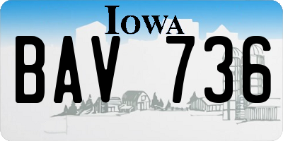 IA license plate BAV736