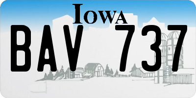 IA license plate BAV737
