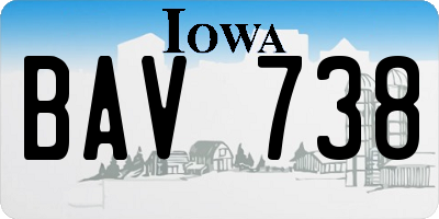 IA license plate BAV738